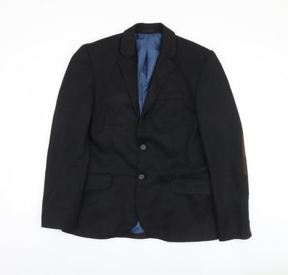 Mens UK Size M River Island Regular Black Suit Jacket