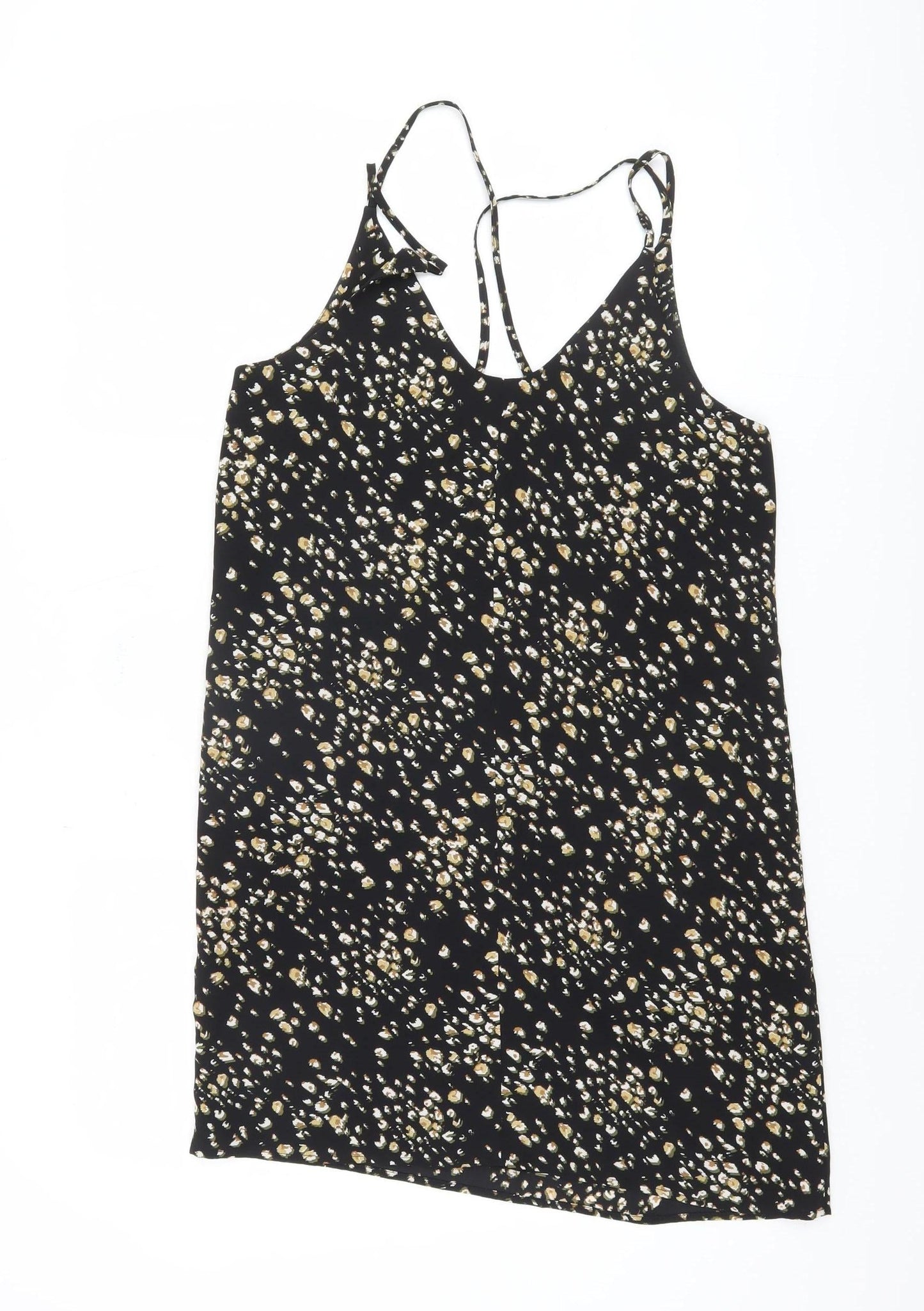Topshop Petite Women's Black Floral Slip Dress Size 8