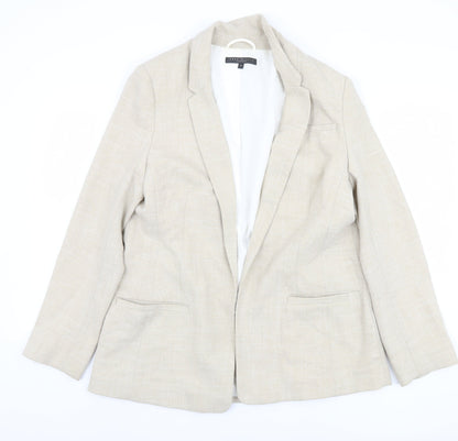 Next Women's Beige Linen Blend Blazer, Size 12