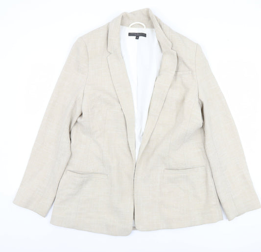 Next Women's Beige Linen Blend Blazer, Size 12