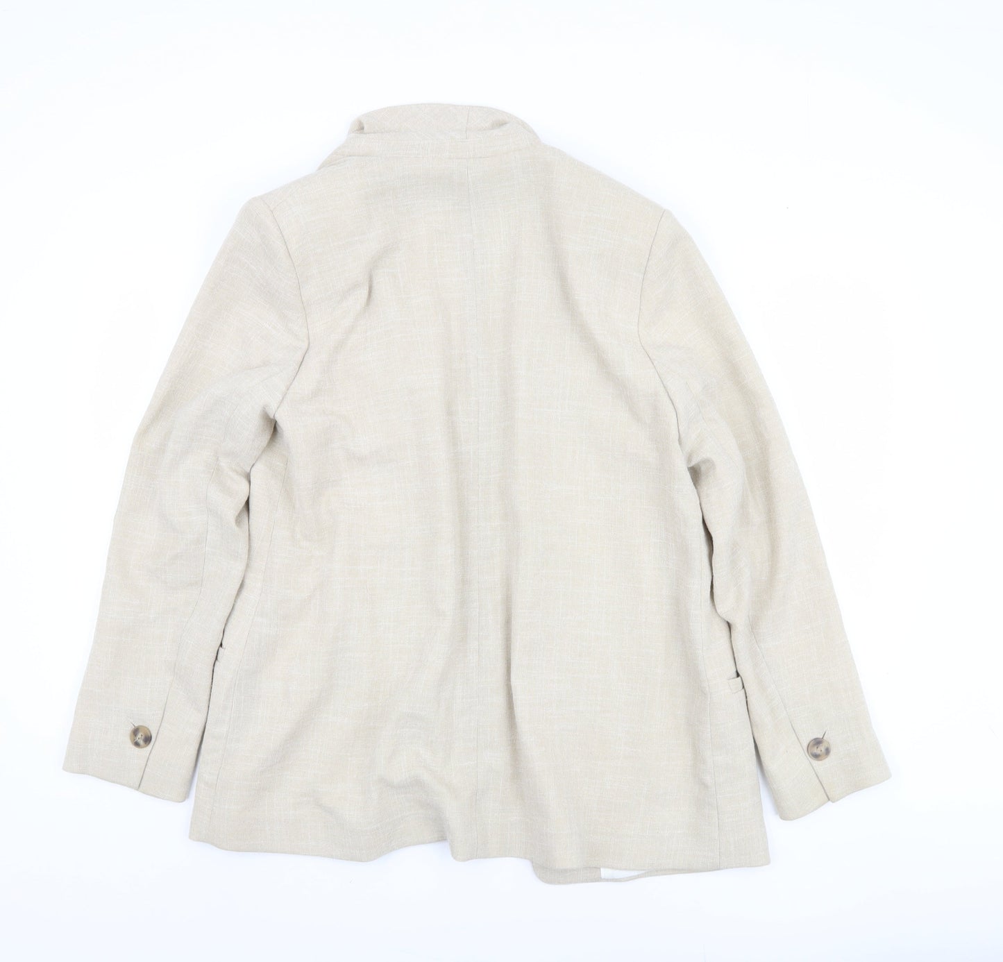 Next Women's Beige Linen Blend Blazer, Size 12