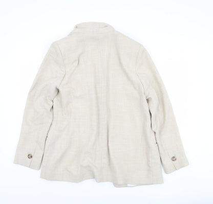 Next Women's Beige Linen Blend Blazer, Size 12