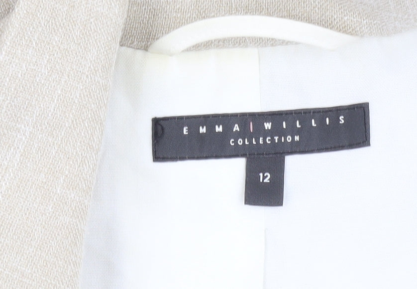 Next Women's Beige Linen Blend Blazer, Size 12