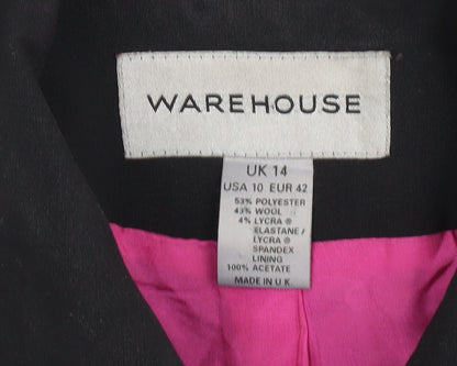 Womens UK Size 14 Warehouse Black Basic Jacket