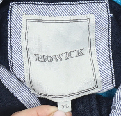 Howick Men's Blue Striped Polo XL Cotton