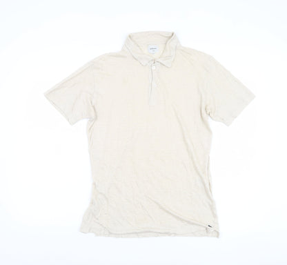 Bellerose Men's Beige Medium Linen Polo Shirt