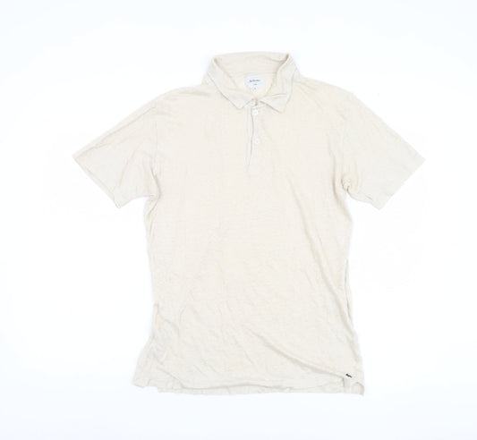 Bellerose Men's Beige Medium Linen Polo Shirt
