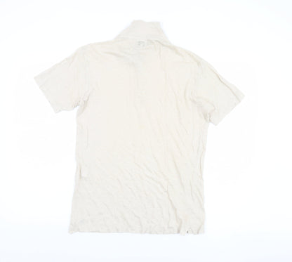 Bellerose Men's Beige Medium Linen Polo Shirt