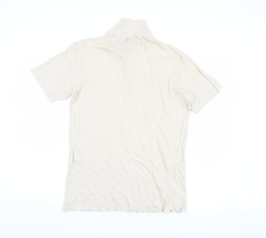 Bellerose Men's Beige Medium Linen Polo Shirt