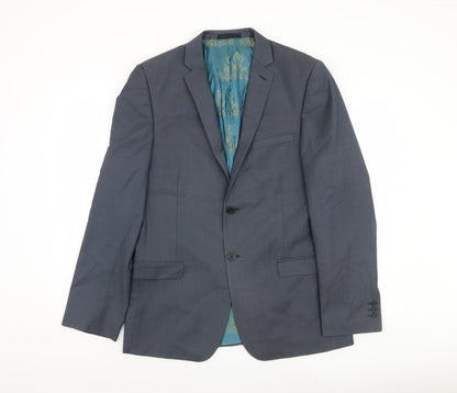 Ted Baker Men's Blue Long Blazer Jacket 40L