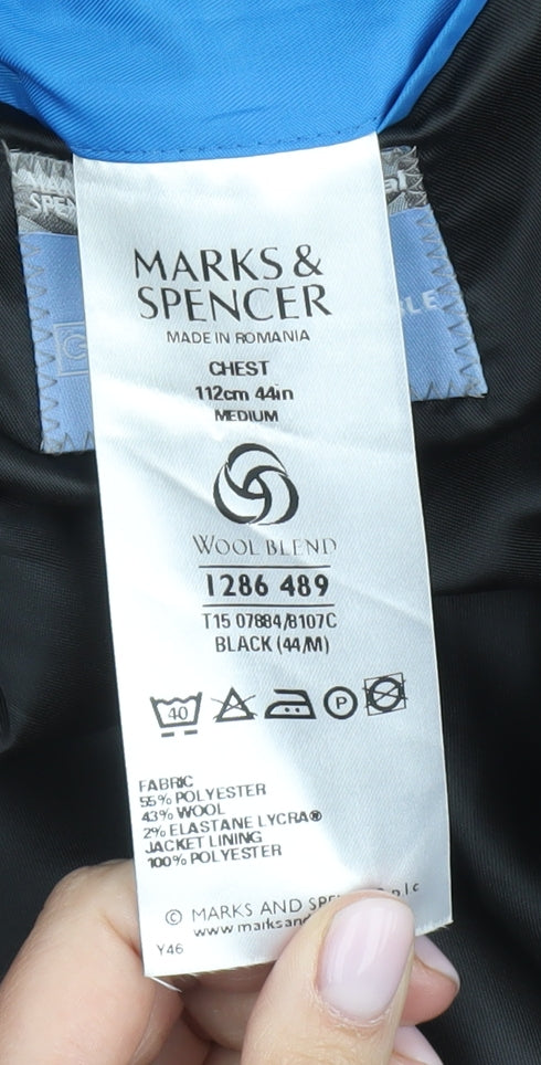 Marks and Spencer Men's Black Medium Blazer with Shawl Lapel
