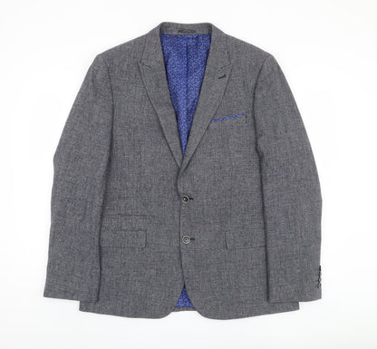 Marks and Spencer Men's Navy Check Blazer XL