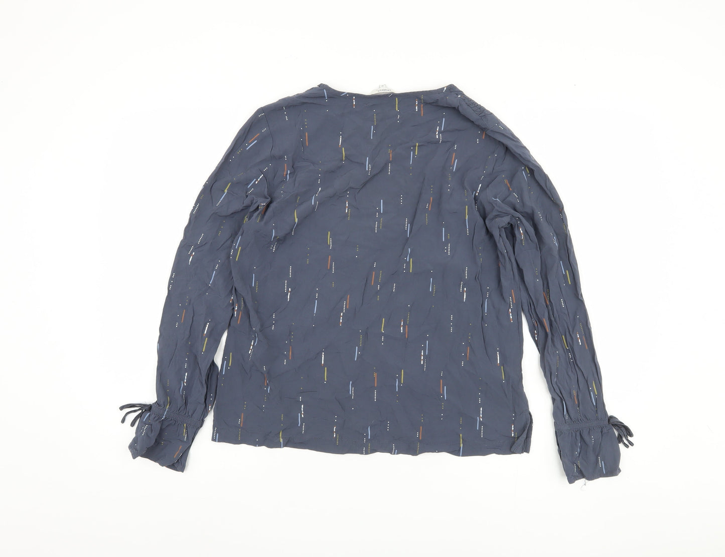 Sandwich Women's Blue Geometric V-Neck Blouse Size 8
