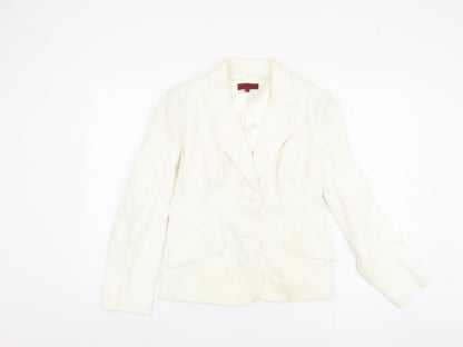 John Richmond Ivory Linen Blazer Women Size 10