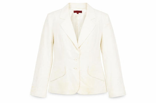 John Richmond Ivory Linen Blazer Women Size 10