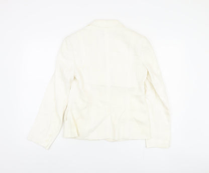 John Richmond Ivory Linen Blazer Women Size 10