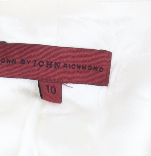 John Richmond Ivory Linen Blazer Women Size 10