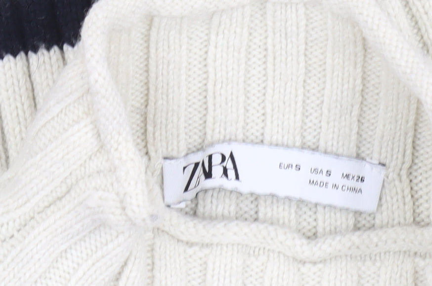 Womens UK Size S Zara Ivory Pullover Jumper
