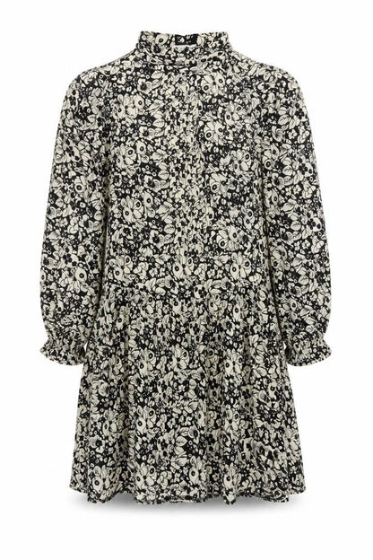 Topshop Women's Black Floral Shift Dress UK 12