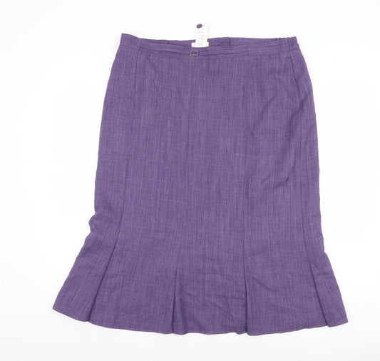 Damart Women's Purple Midi Pencil Skirt, Size 20