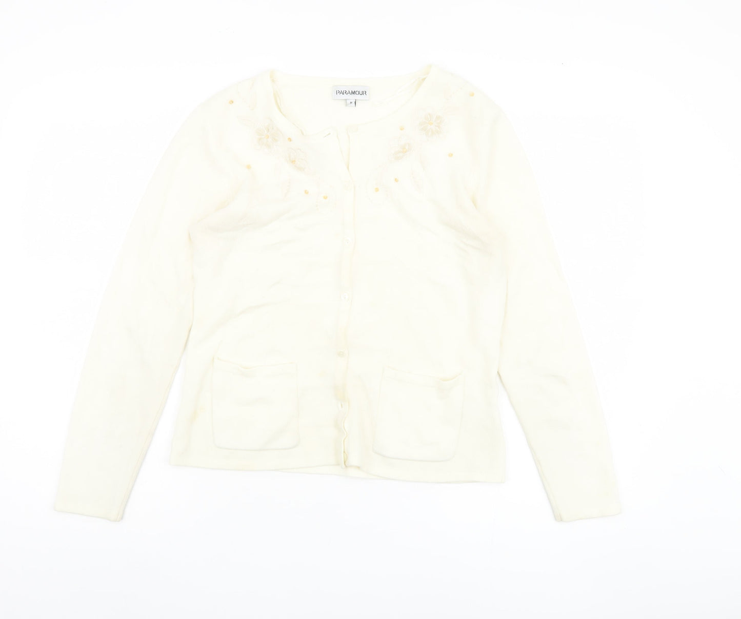 Womens UK Size M Paramour Ivory Cardigan Jumper