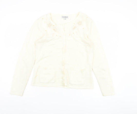 Womens UK Size M Paramour Ivory Cardigan Jumper
