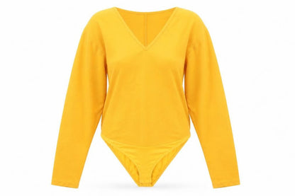 Womens UK Size S AX Paris One-Piece Yellow Bodysuit