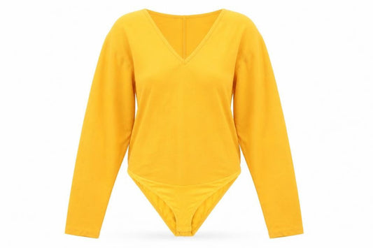 Womens UK Size S AX Paris One-Piece Yellow Bodysuit