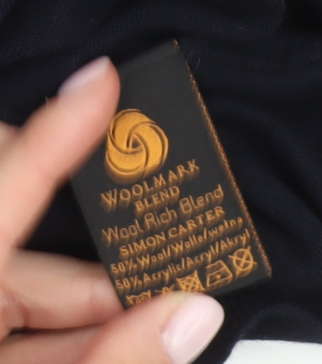 Simon Carter Men's Black and Grey XL Pullover Jumper