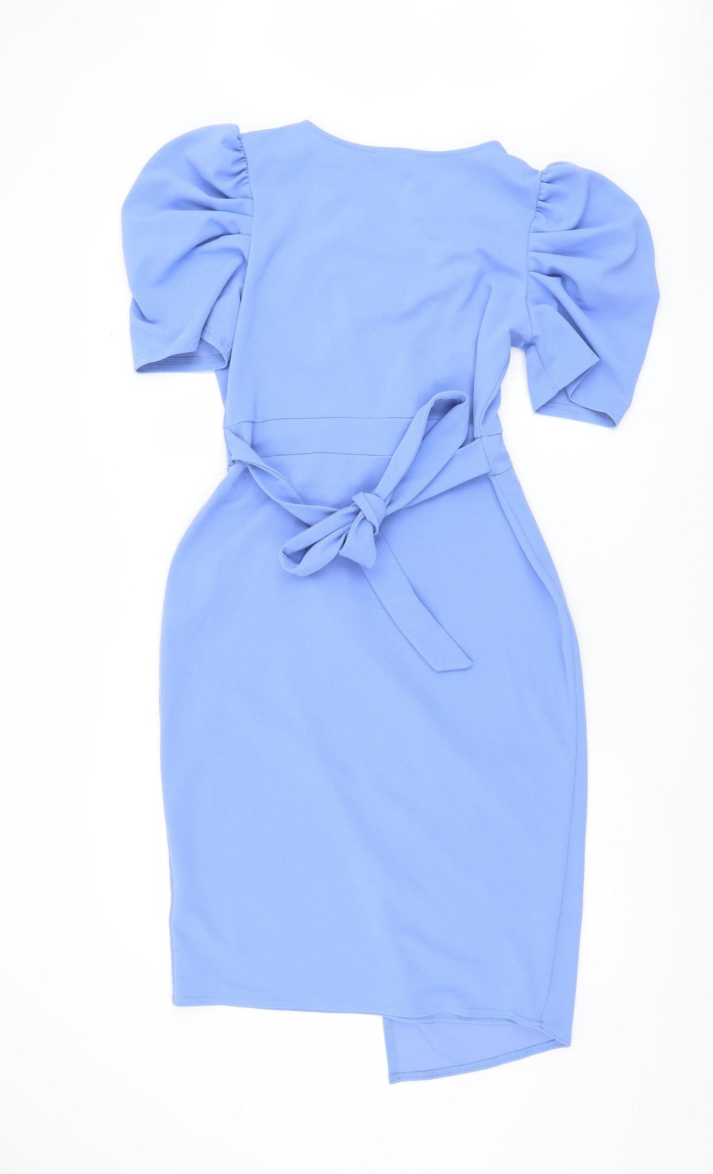 Quiz Women's Blue Knee Length Wrap Dress Size 14