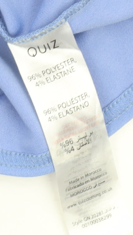 Quiz Women's Blue Knee Length Wrap Dress Size 14