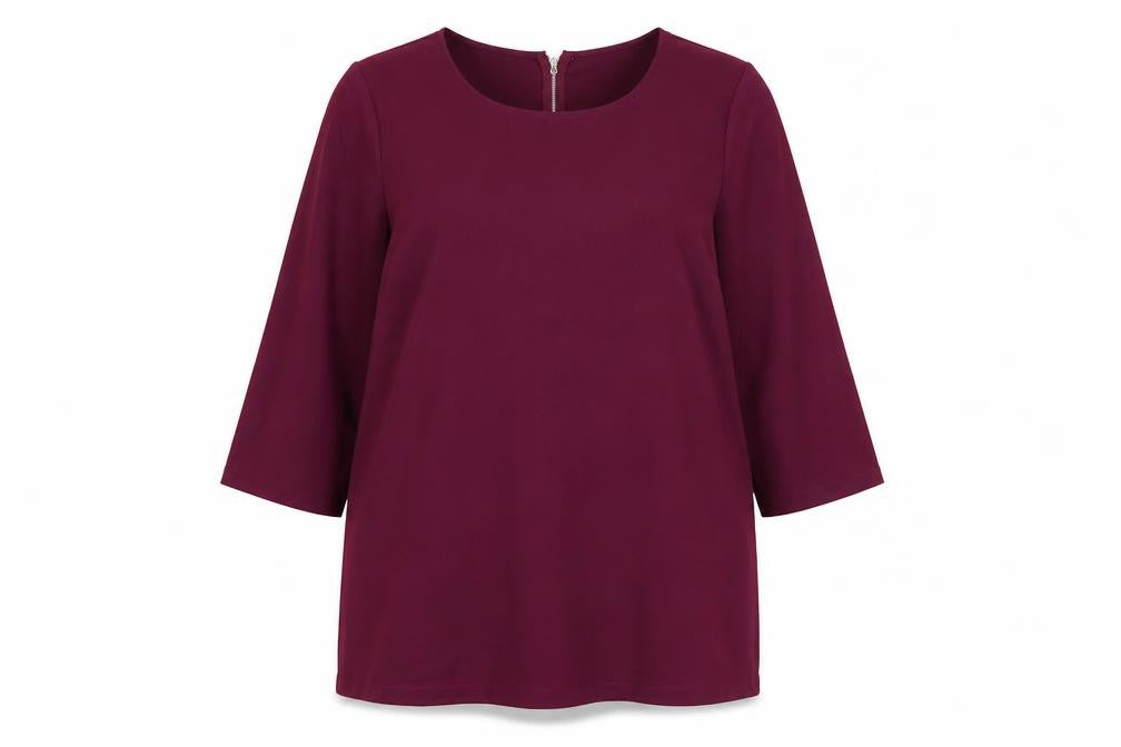 Front view of Yours Women's Purple 3/4 Sleeve Top, size 20