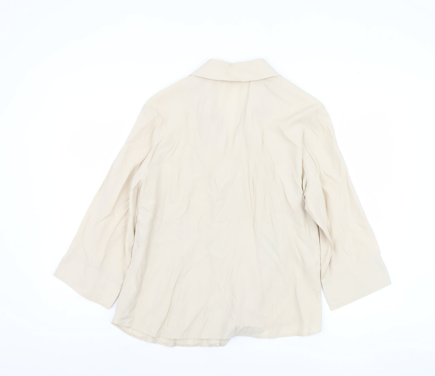 BHS Women's Beige Button-Up Shirt Size 20