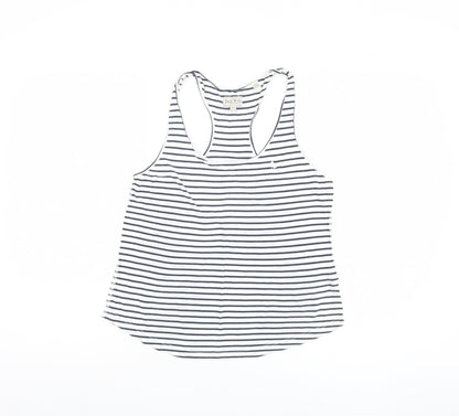 Jack Wills Women's White Striped Tank Top Size 6