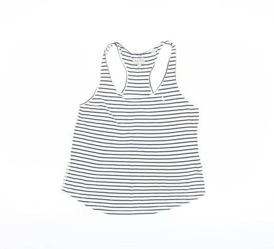 Jack Wills Women's White Striped Tank Top Size 6