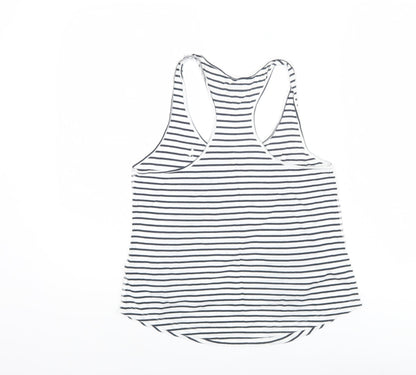Jack Wills Women's White Striped Tank Top Size 6