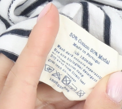 Jack Wills Women's White Striped Tank Top Size 6