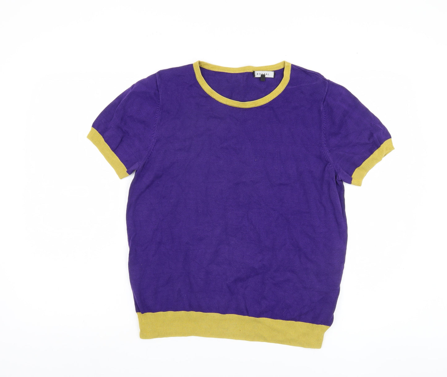 Jaeger Women's Purple Cotton Pullover Jumper L