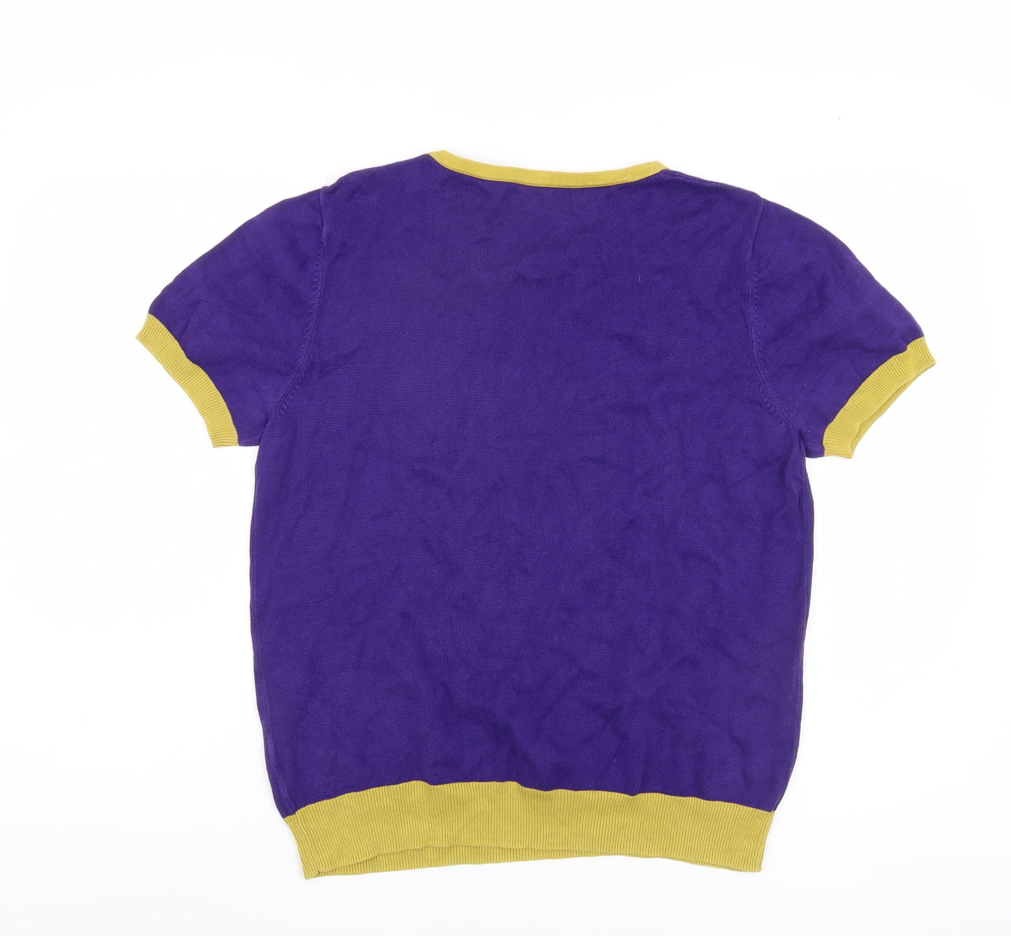 Jaeger Women's Purple Cotton Pullover Jumper L