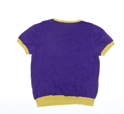 Jaeger Women's Purple Cotton Pullover Jumper L