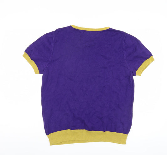 Jaeger Women's Purple Cotton Pullover Jumper L