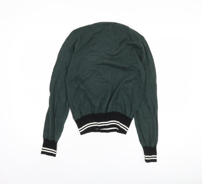 Jack Wills Women's Green Crew Neck Pullover Jumper Size 12