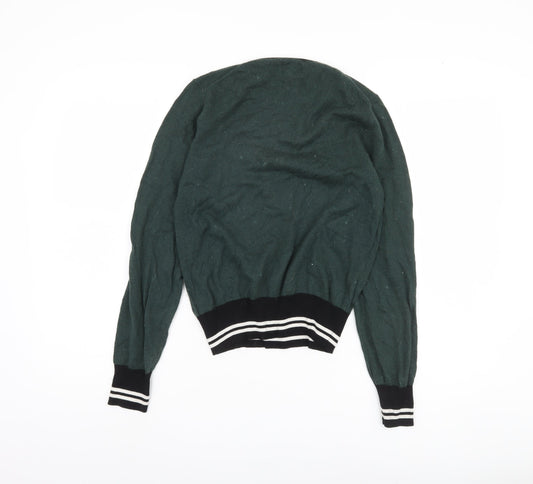 Jack Wills Women's Green Crew Neck Pullover Jumper Size 12