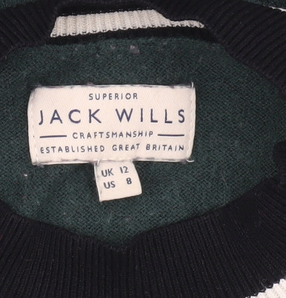 Jack Wills Women's Green Crew Neck Pullover Jumper Size 12