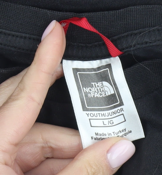 The North Face Boys Black L T-Shirt with Logo