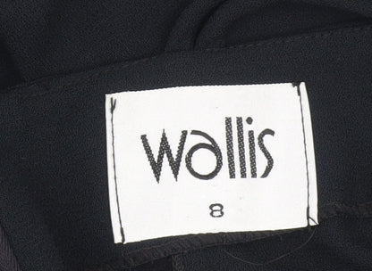 Wallis Black Midi Bodycon Dress, Size 8