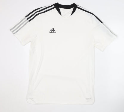 Adidas Men's White Regular Fit Jersey T-Shirt