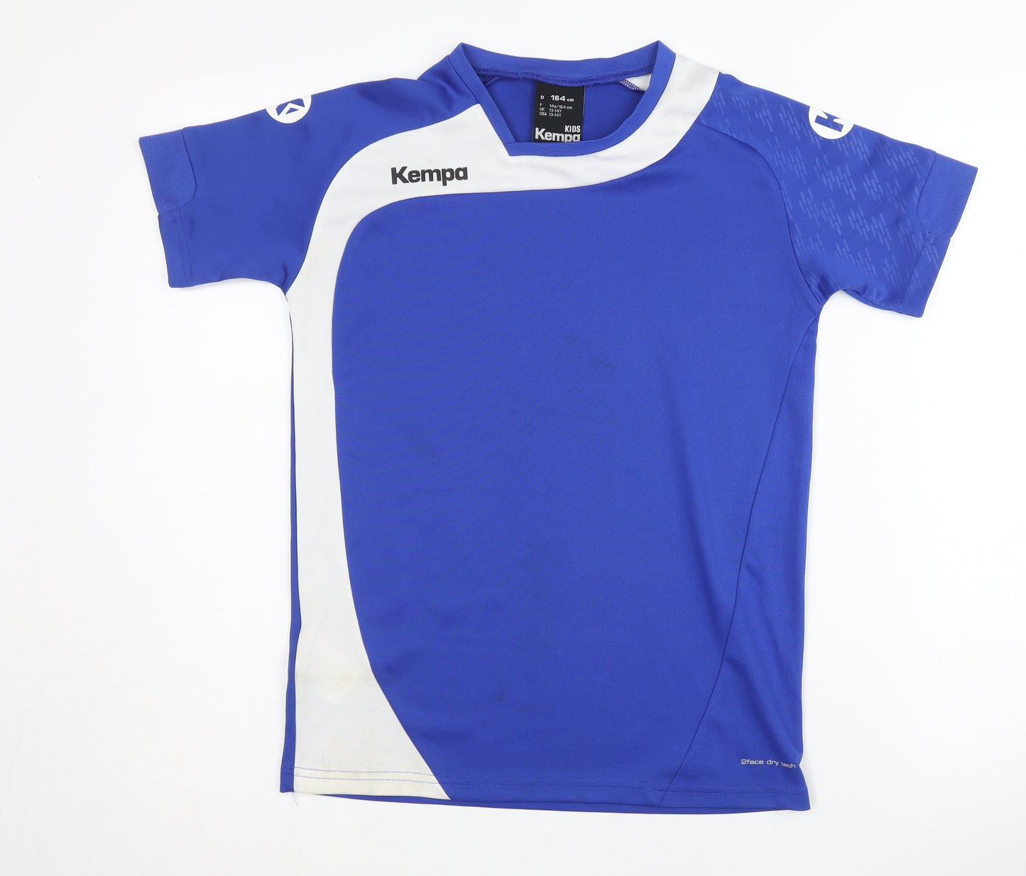 Kempa Boys Blue Athletic Gym T-Shirt 13-14 Years - Moisture Wicking