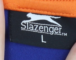 Slazenger Men's Blue Orange Active T-Shirt - Large Gym Top
