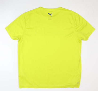 Puma Men's Yellow XL Gym T-Shirt, Breathable & Stylish